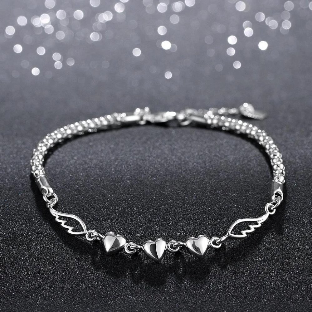 925 Silver Multi Heart Bracelet
